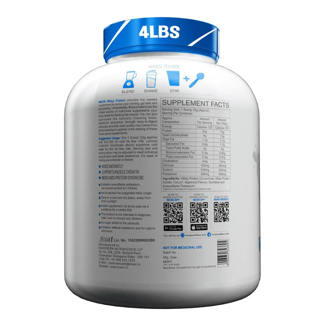 MAXN Whey Protein Concentrate 1.81kg (4 lbs) - Image 3